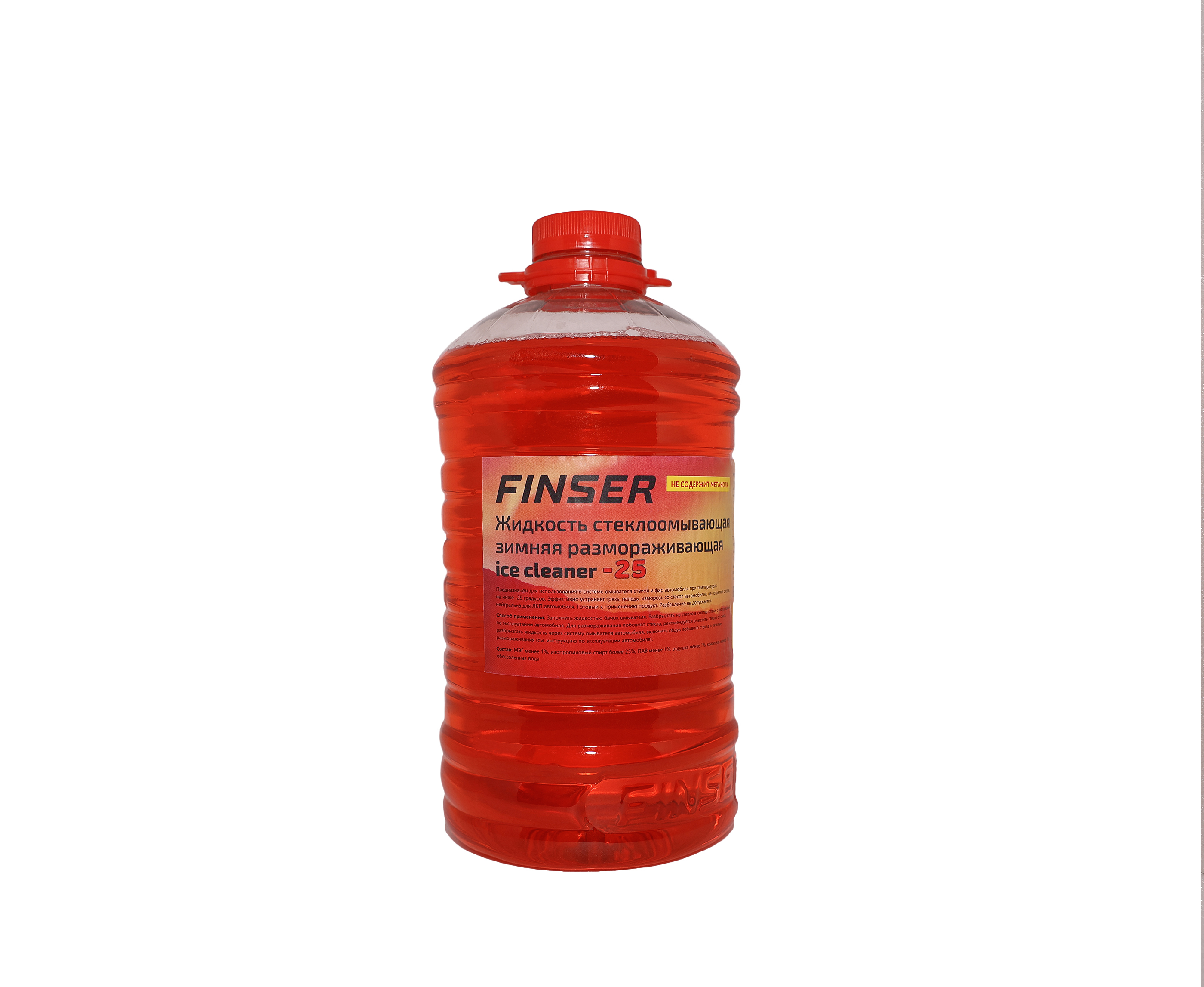 Жидкость стеклоомывающая зимняя FINSER -25  (3,35л) красная